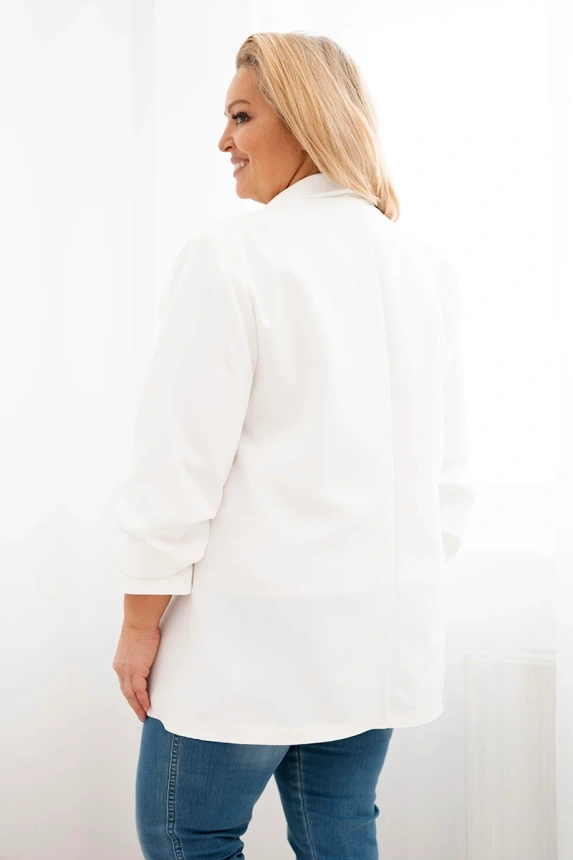 Dámska elegantná plus size sako ecru