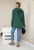Tunic with a zipper on the hood Oversize green