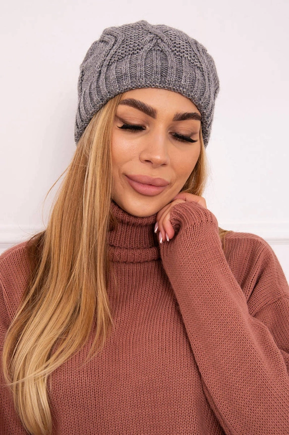 Čapica s fleece Sylwia K244 svetlo šedá