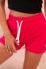 Women's cotton shorts with elastic and tie at the waist fuchsia