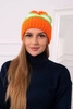 Kinga Damenmütze K297 orange+grün neon+weiß