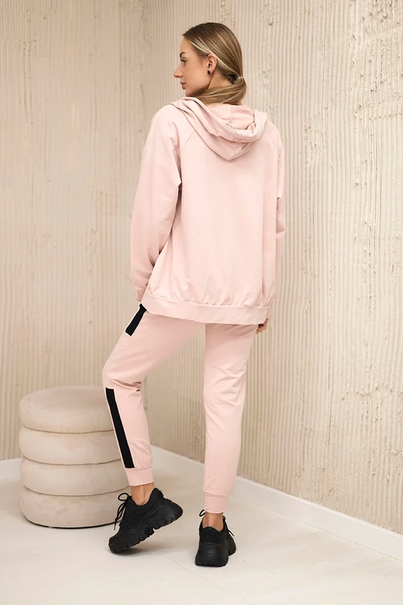 Sports set with stripes dark powdered pink