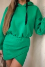 Insulated dress with an envelope bottom light green