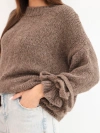 Oversize women's sweater with ties at the sleeves fango