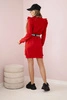 Women's dress with frills and belt red