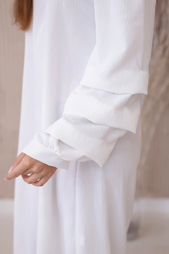 Spanisches Kleid mit dekorativen Ärmeln ecru