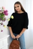 Sweater with ruffle on the sleeve black