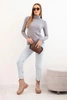 Women's viscose sweater with a turtleneck and long sleeves gray