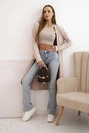 Women's cotton long-sleeve cardigan beige