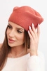 Czapka damska wełniana klasyczna gładka beanie K420 ruda