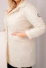 Damenjacke Plus Size gesteppt mit dekorativen Knöpfen und Kragen hellbeige
