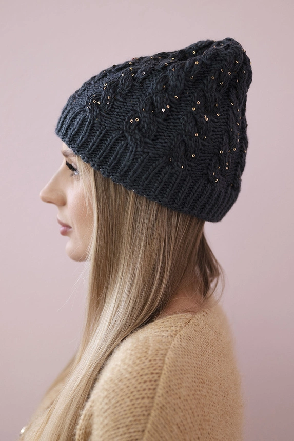 Dámská čepice Kalina K362 graphite+black