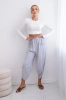 Trousers with wide leg and pockets grey