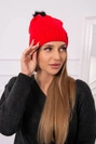 Cap with a pompom Judyta K347 red