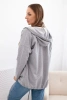 Women's hoodie with a hood and drawstring at the bottom grey