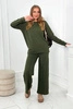 Cotton set Sweatshirt + Trousers with wide leg khaki