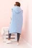 Dámská prošívaná vesta Plus Size s kapucí na zip modrá