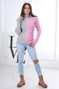 Zweifarbiger Pullover lila+grau