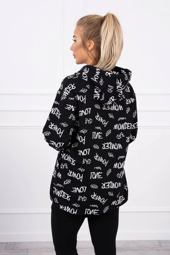 Bluza z napisami czarna
