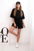 Women's butter set with a short-sleeved blouse and shorts with an elastic band black