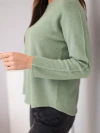 Women's viscose sweater with long sleeves and a round neckline light khaki