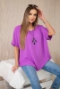 Oversized blouse with pendant violet