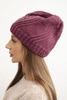 Women's winter hat with wool in a loose fit K442 purple