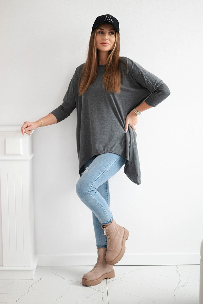 Oversize halenka grafitová melanž