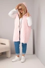 Damen Steppweste Plus Size mit Kapuze Bonbonrosa