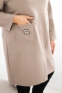 Dámské šaty Plus Size máslo s kapsou a rukávem 3/4 fango