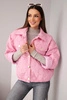 Women's spring quilted jacket with floral pattern light pink