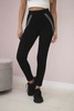 Cotton pants with decorative stripes on the front black