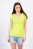 Bluse mit geschnürtem Halsausschnitt gelb neon