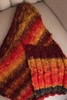 Women's wool scarf soft and warm in colorful stripes KN19 orange