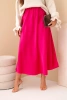 Women's flared viscose skirt fuchsia