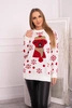 Christmas sweater with bear ecru