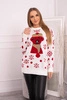 Рождественский свитер с мишкой экрю