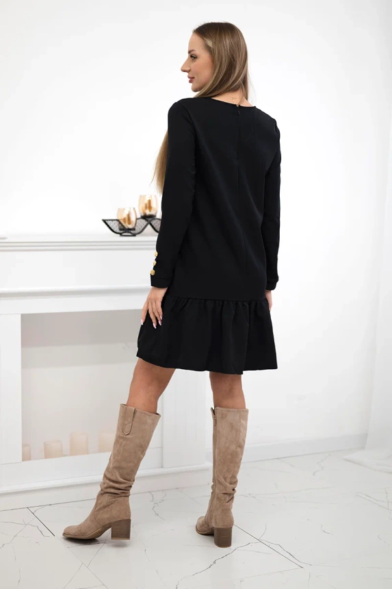 Dress with a flounce black