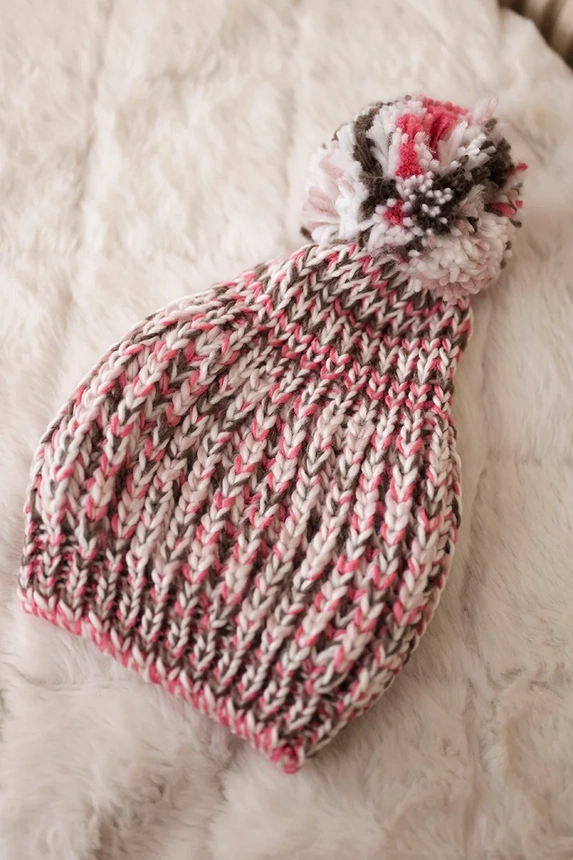 Damenmütze mit Bommel Maria K335 puderrosa