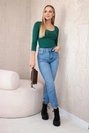Body blouse with pistols print green
