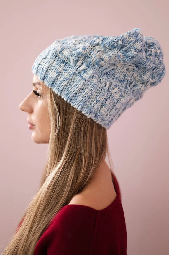 Cap with fleece Roksana K209 blue