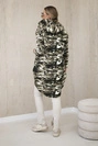 Sweatshirt with long back camo khaki+ecru
