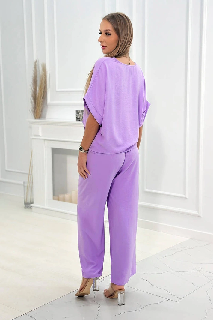 Set of blouses with pants light purple