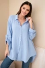 Cotton muslin shirt blue