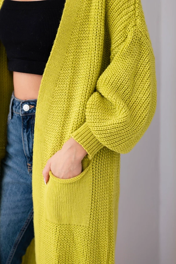 Sweater long cardigan pistachio