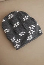Women's winter knitted hat with snowflake pattern K463 graphite