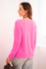 Damenpullover aus weichem Strick mit V-Ausschnitt neonrosa