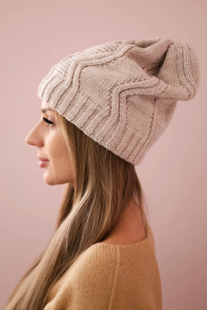 Sylwia vilnonė kepurė K244 light beige