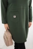 Plus Size women's dress butter with a pocket and 3/4 sleeve khaki