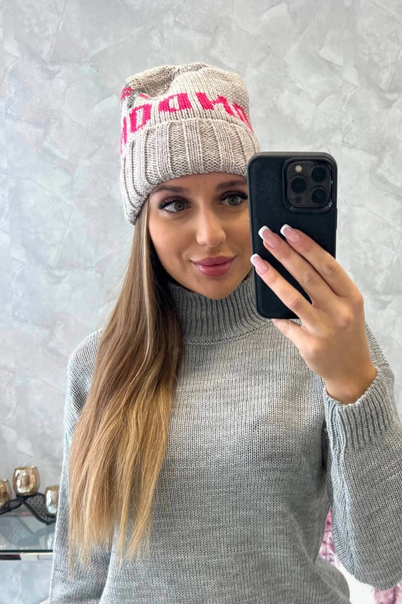 Dámska čiapka London K385 tmavo béžová